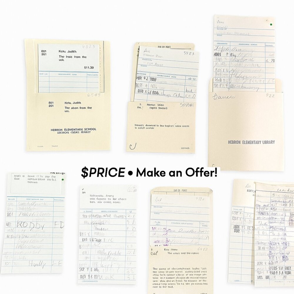 🕰️ “Vintage Checkout Sign Out Cards - Librarycore Dream"